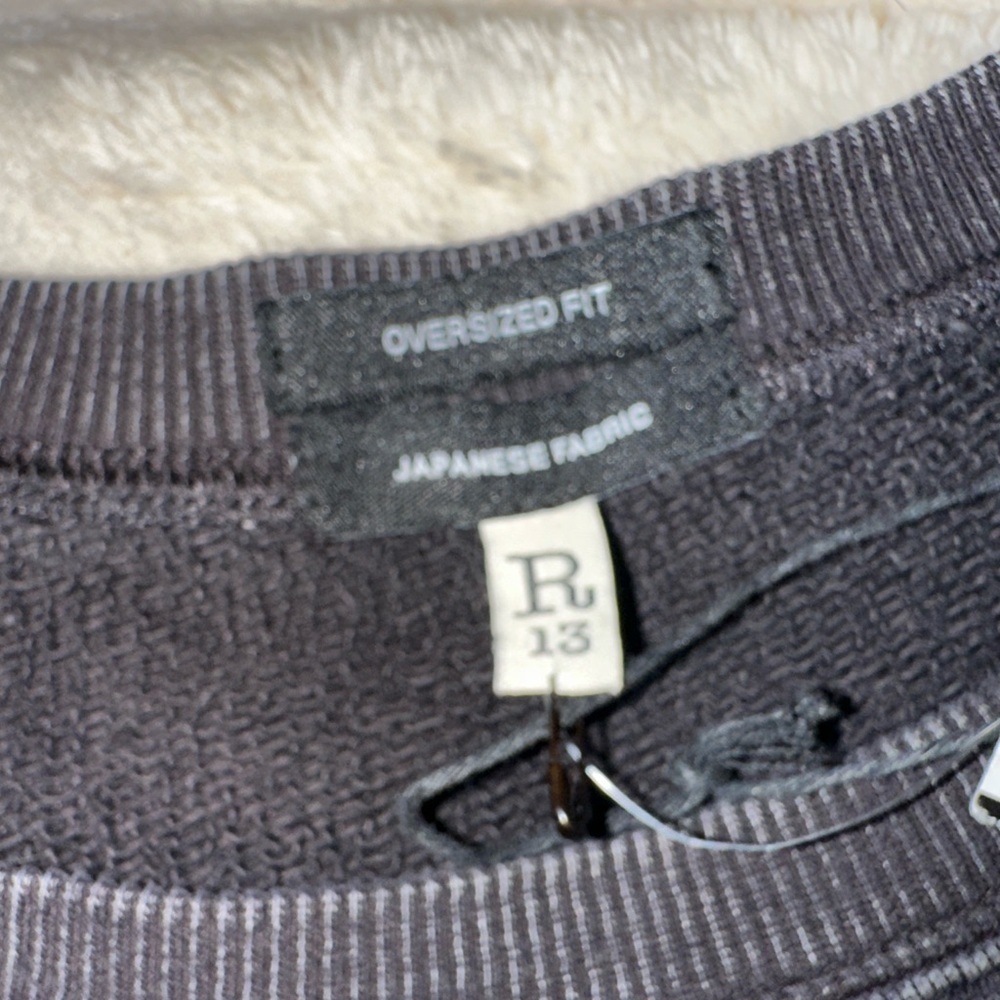 New NWT R13 Black 'New York' Balloon Crewneck Sweatshirt Size Small - Picture 5 of 11